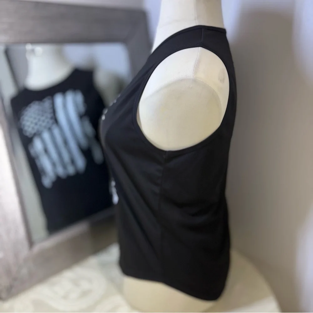 Black Muscle Tee with Graphic Design